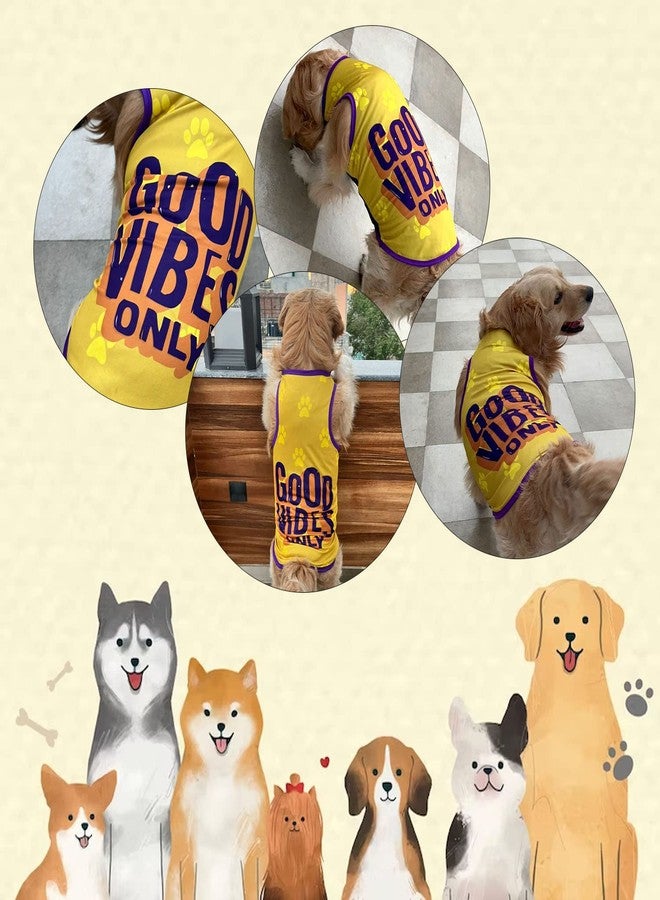Lulala Pets Dog Clothes Dress Summer Printed t Shirt for Dogs pet Apparel for Dog Cat and Puppies (30INCH, Musturd) - Image 5
